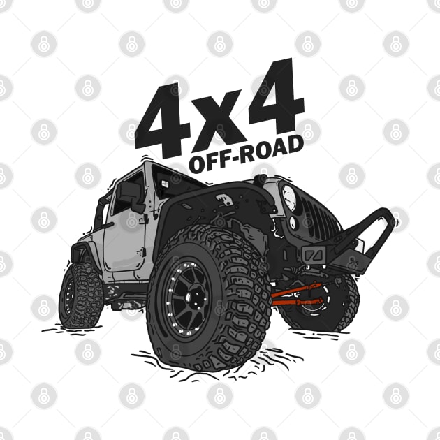 4x4 Off Road Jeep Grey by 4x4 Sketch