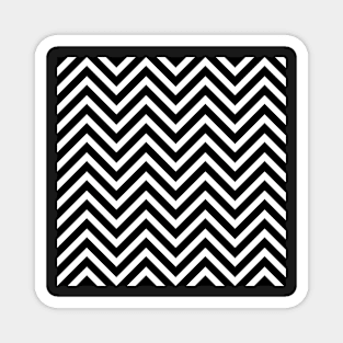 Black and White Chevron Pattern Magnet