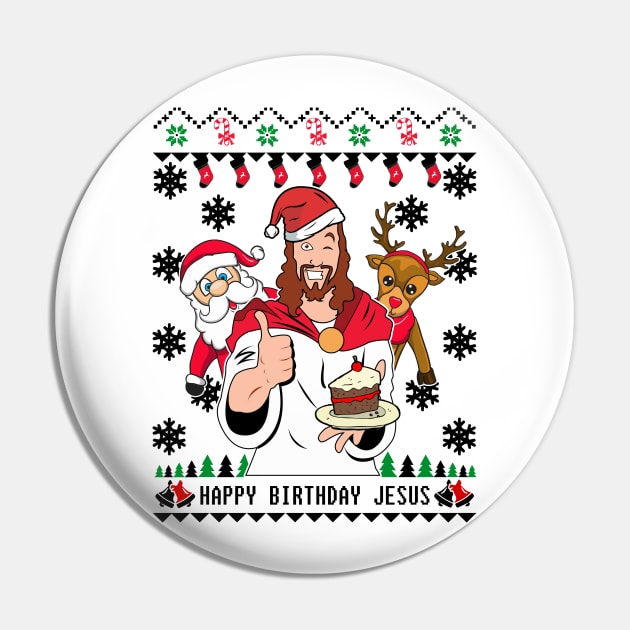 Funny Ugly Christmas Sweater Pin by KsuAnn