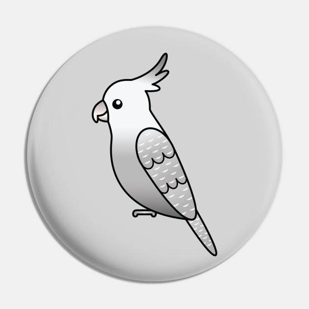 White Faced Pearl Cockatiel Bird Cute Cartoon Illustration Cockatiel Pin Teepublic Au Bird cockatiel sparrow budgerigar cockatoo, cartoon owl, cartoon character, animals, pet png. teepublic