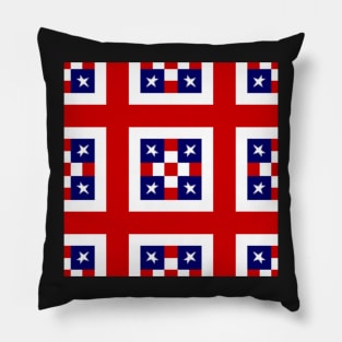 White Stars Blue Squares Red White Stripes Pillow