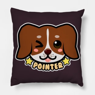 KAWAII Chibi Pointer Dog Face Pillow