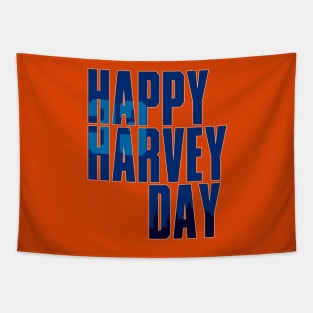 Happy Harvey Day In Blue Tapestry