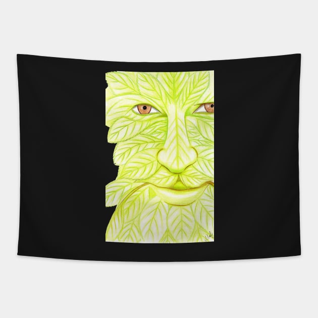 Man of the Forest, Green Man- Deep Purple Tapestry by EarthSoul