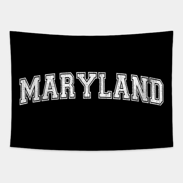 Vintage University-look Maryland Distressed College Design Tapestry by Webdango