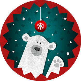 A Polar Bear Christmas Magnet