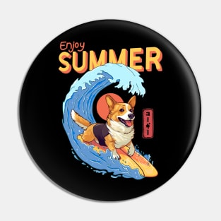 Corgi Enjoy Summer Pin