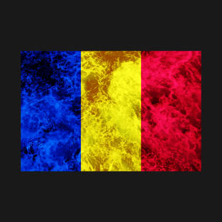 Flag of Romania– Ocean Waves T-Shirt