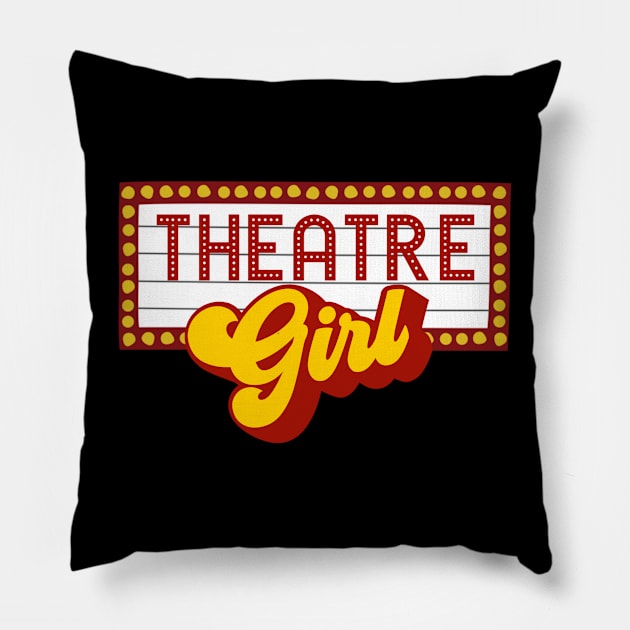 Theatre Girl Pillow by Contentarama