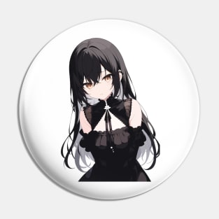 anime girl in black dress Pin