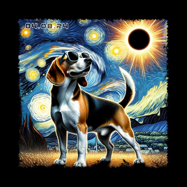 Celestial Beagle Eclipse: Trendy Tee for Beagle Lovers and Eclipses by ArtByJenX