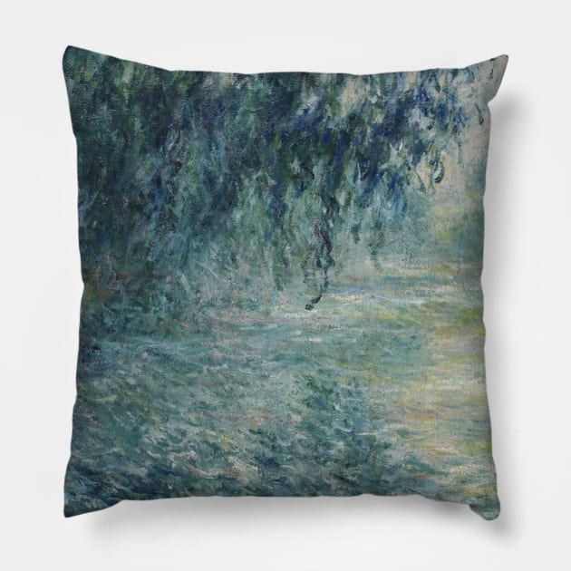 Morning on the Seine by Claude Monet Pillow by Classic Art Stall