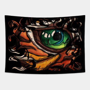 Eye of the tiger swirl art, strenght chinese zodiac for new year 2022 Tapestry