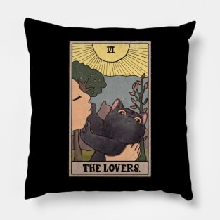 The lovers tarot deck - funny tarot cat Pillow