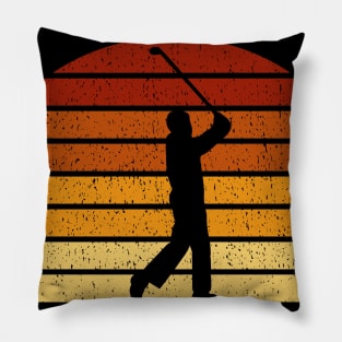 Vintage Sunset Golfing Gift For Golfers Pillow