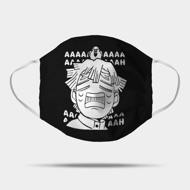 Zenitsu Agatsuma Funny Face Zenitsu Agatsuma Kimetsu No Yaiba Mask Teepublic Uk