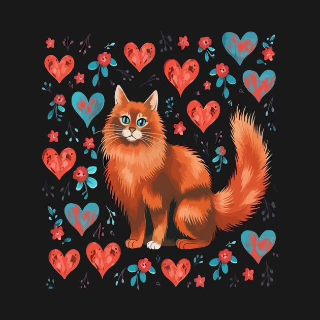 Somali Cat Valentine Day by JH Mart