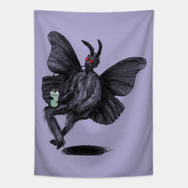 Mothman Loves Baha Blast Tapestry by Animal Surrealism