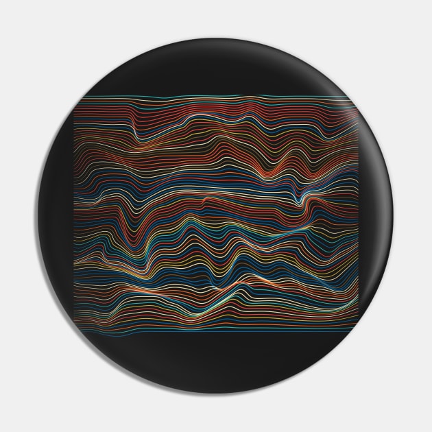 Wavy Color Lines Pin by RajaGraphica