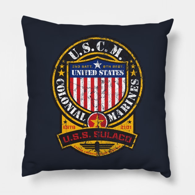 United States Colonial Marines Pillow by MindsparkCreative