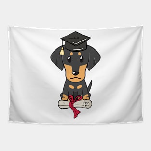 Funny dachshund is graduating Tapestry