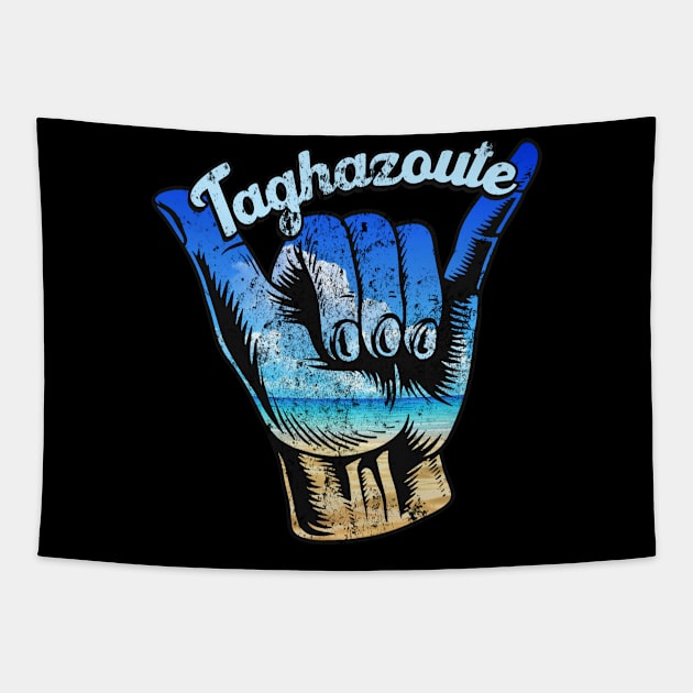 Taghazoute shaka hand surfing sign . Perfect present for mother dad friend him or her Tapestry by SerenityByAlex