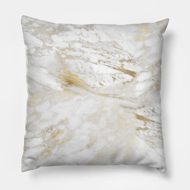 Marble White Gold Pillow by SpilloDesign