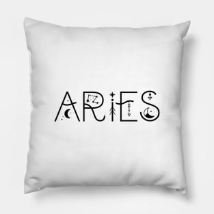 Aries celestial typography Pillow