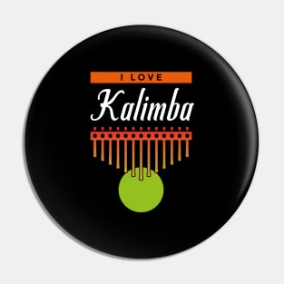 i love Kalimba Thump Piano African Music Instrument Gift Pin