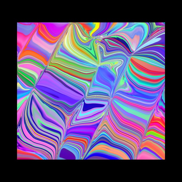 Swirling Rainbow Liquid Marble Abstract by Art by Deborah Camp
