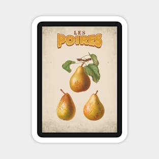 Old fruit poster - Pears - Vintage - retro Magnet