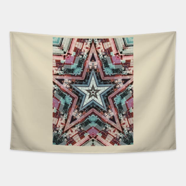 Red Green Blue Star Tapestry by perkinsdesigns