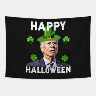 Happy Halloween Funny Joe Biden St Patrick's Day Vintage Tapestry