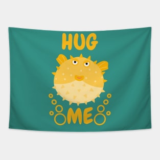 Hug Me Puffer Fish Tapestry