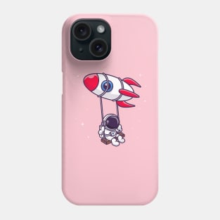 Cute Astronaut Swing On Rocket Cartoon Phone Case