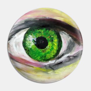 Green Eye Painting Pin