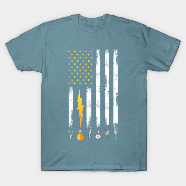 Discover Electrician US Flag Tools for Electricians - Electrician - T-Shirt