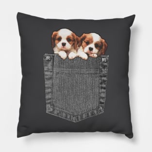 Pocket Dog, Spaniel, puppies Pillow