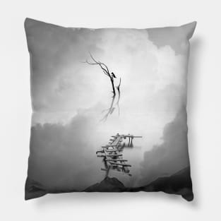 Black and White Faith Bird Pillow