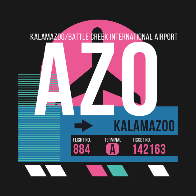 Kalamazoo (AZO) Airport // Sunset Baggage Tag by Now Boarding