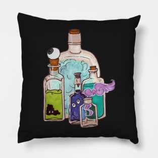 Apothecary Bottles with Potion Ingredients Pillow