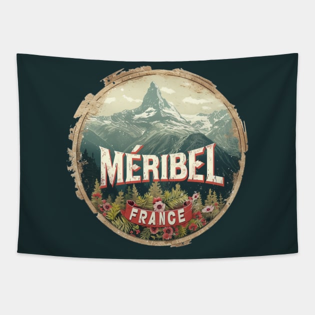 Méribel - France Tapestry by goodoldvintage