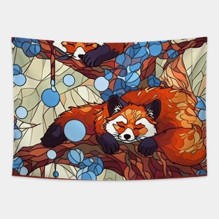 Two cute sleeping red pandas pattern Tapestry