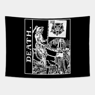 Death Tarot Card Rider Waite Black and White Tapestry