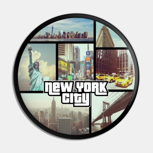 New York City NYC Vintage Sunset Pin