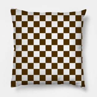 Brown Checkered Pillow