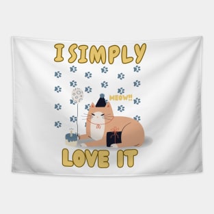 I Simple  love it cute cat t-shirt Tapestry