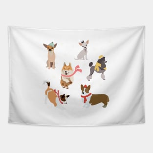 Winter dogs Tapestry