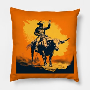 Cowboy & bull III Pillow