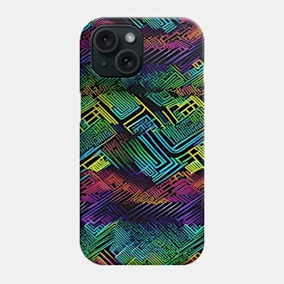 Colourful neon lines pattern Phone Case